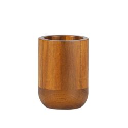 Portacepillos, 7,5 x 7,5 x 10 cm, de madera de acacia en natural | Colección Bear