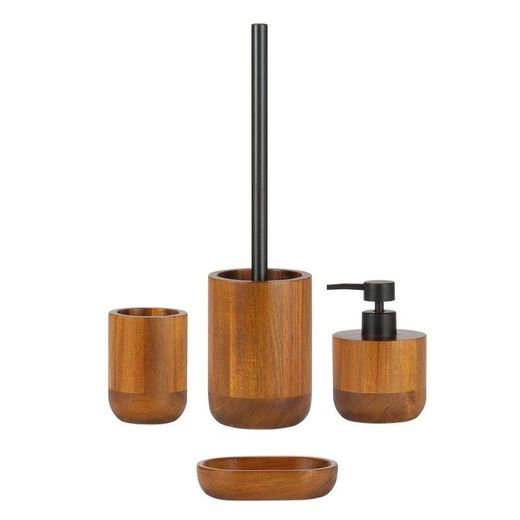 Portacepillos, 7,5 x 7,5 x 10 cm, de madera de acacia en natural | Colección Bear