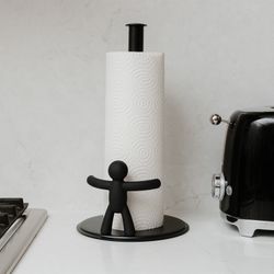 Portarrollos, 18 x 18 x 34 cm, de acero en negro | Colección Buddy