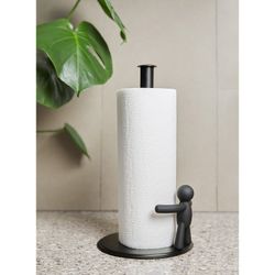 Portarrollos, 18 x 18 x 34 cm, de acero en negro | Colección Buddy