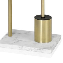 Toilettenpapierhalter und WC-Bürste, 27 x 22 x 73 cm, aus Poliresin und Metall in Gold | Kollektion Gold