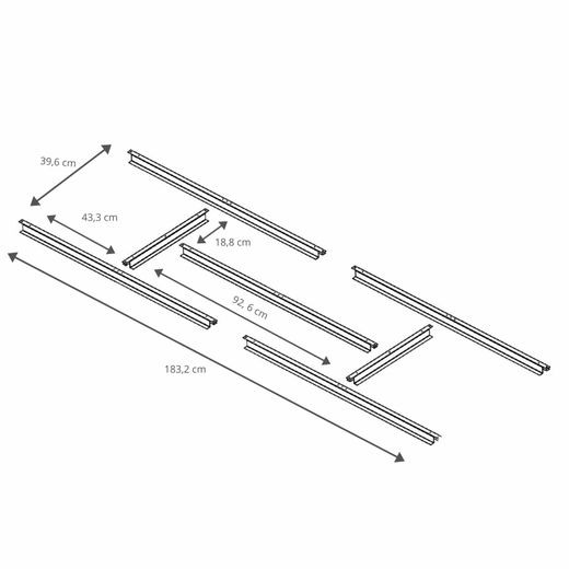 Pre-Instalación de Suelo para Casetas Metálicas Gardiun 2,4 m² (191x111 cm) en Acero Galvanizado – Estructura Resistente y Listo para Montar