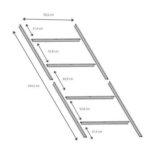 Boden-Vorbereitungs-Set für Metall-Gartenhaus 4,72 m² verzinkter Stahl Gardiun