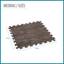 Protège-sol pour Piscine Bestway Flowclear 12 Pièces 50x50 cm Marron Effet Bois