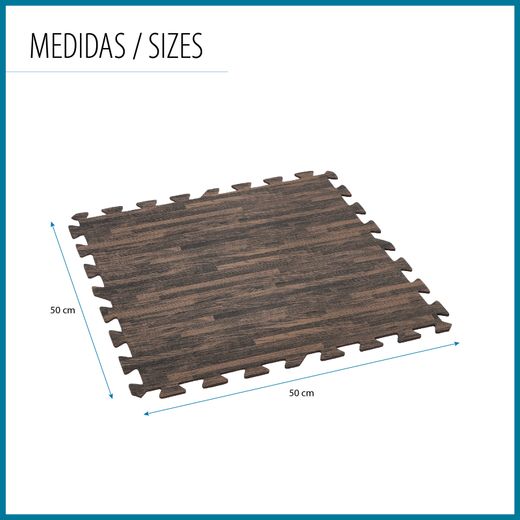 Protège-sol pour Piscine Bestway Flowclear 12 Pièces 50x50 cm Marron Effet Bois