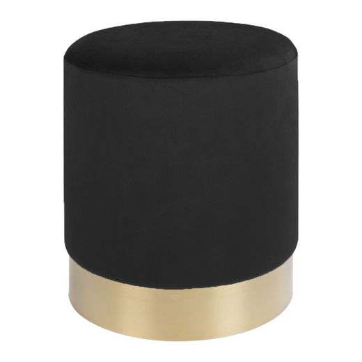 Pouf, 34 x 34 x 43 cm, in velluto nero | Collezione Gamby