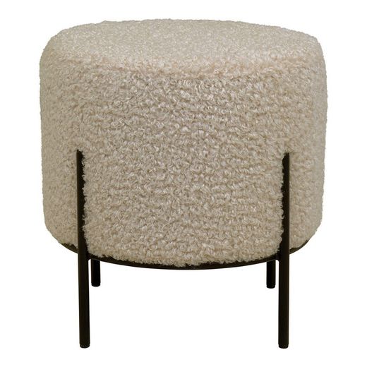 Pouf, 35,5 x 35,5 x 37 cm, in tessuto Sherpa colore beige | Collezione Alford