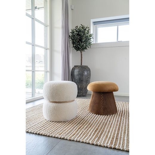 Pouf, 39 x 39 x 42 cm, in velluto ocra | Collezione Hampton
