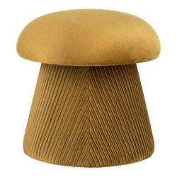 Pouf, 39 x 39 x 42 cm, in velluto ocra | Collezione Hampton