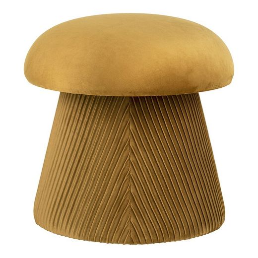 Pouf, 39 x 39 x 42 cm, in velluto ocra | Collezione Hampton