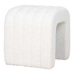 Pouf, 41 x 35 x 36,5 cm, in tessuto bouclé bianco | Collezione Colma
