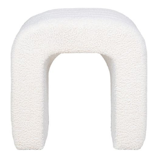 Pouf, 41 x 35 x 36,5 cm, in tessuto bouclé bianco | Collezione Colma