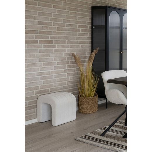 Pouf, 41 x 35 x 36,5 cm, in tessuto bouclé bianco | Collezione Colma