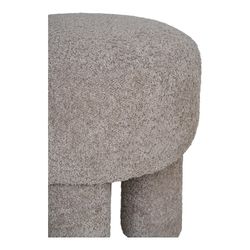 Pouf, 43 x 43 x 43 cm, in tessuto bouclé grigio | Collezione Canberra