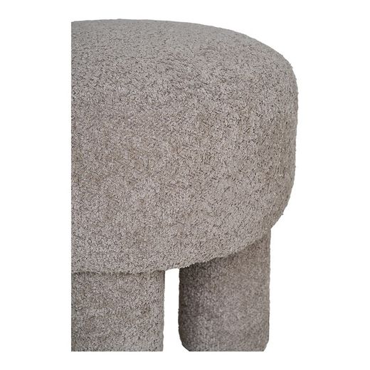 Pouf, 43 x 43 x 43 cm, in tessuto bouclé grigio | Collezione Canberra