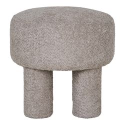 Pouf, 43 x 43 x 43 cm, in tessuto bouclé grigio | Collezione Canberra
