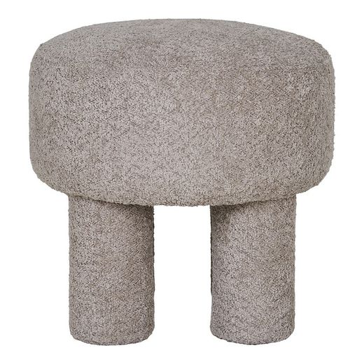 Pouf, 43 x 43 x 43 cm, in tessuto bouclé grigio | Collezione Canberra