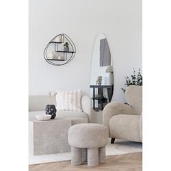 Pouf, 43 x 43 x 43 cm, in tessuto bouclé grigio | Collezione Canberra
