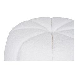 Pouf, 48 x 48 x 38 cm, in tessuto bouclé bianco | Collezione Paisley