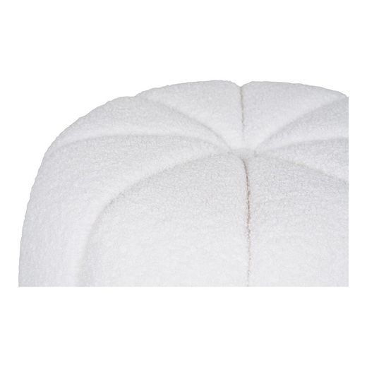 Pouf, 48 x 48 x 38 cm, in tessuto bouclé bianco | Collezione Paisley