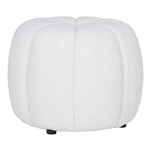 Pouf, 48 x 48 x 38 cm, in tessuto bouclé bianco | Collezione Paisley