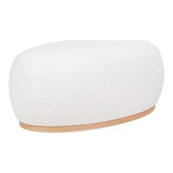 Pouf, 88,5 x 54,5 x 36 cm, in tessuto bouclé bianco | Collezione Manhattan