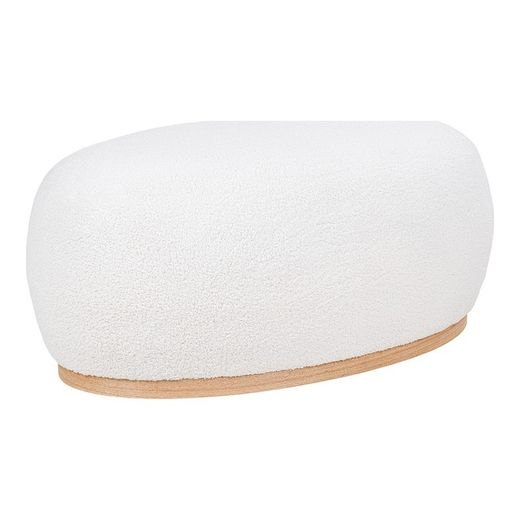 Pouf, 88,5 x 54,5 x 36 cm, in tessuto bouclé bianco | Collezione Manhattan
