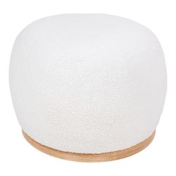 Pouf, 88,5 x 54,5 x 36 cm, in tessuto bouclé bianco | Collezione Manhattan