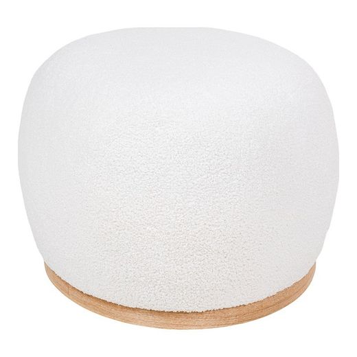 Pouf, 88,5 x 54,5 x 36 cm, in tessuto bouclé bianco | Collezione Manhattan