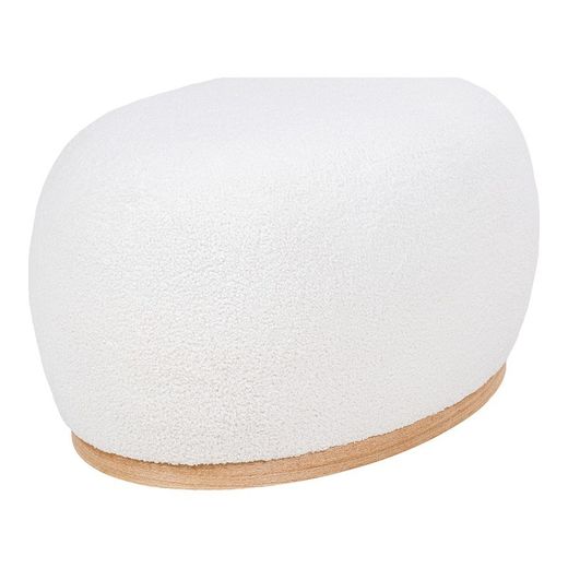 Pouf, 88,5 x 54,5 x 36 cm, in tessuto bouclé bianco | Collezione Manhattan