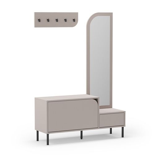 Consolle, 112 x 38,5 x 172 cm, in legno colore crema | Collezione Bea