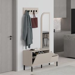 Consolle, 112 x 38,5 x 172 cm, in legno colore crema | Collezione Bea