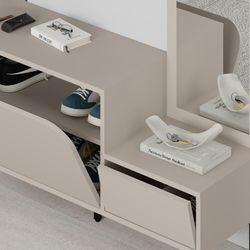 Consolle, 112 x 38,5 x 172 cm, in legno colore crema | Collezione Bea
