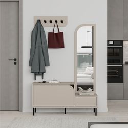 Consolle, 112 x 38,5 x 172 cm, in legno colore crema | Collezione Bea