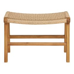Pouf, 60 x 40 x 42 cm, in legno di teak naturale | Collezione Derby
