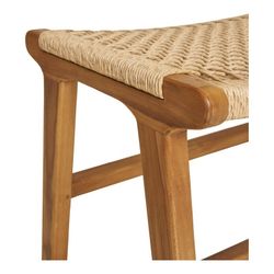 Pouf, 60 x 40 x 42 cm, in legno di teak naturale | Collezione Derby