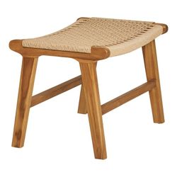 Pouf, 60 x 40 x 42 cm, in legno di teak naturale | Collezione Derby