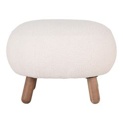 Pouf, 60 x 50 x 37 cm, in tessuto Sherpa bianco | Collezione Savona
