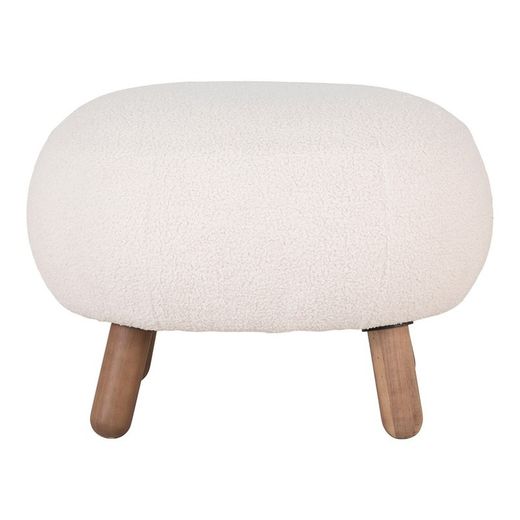 Pouf, 60 x 50 x 37 cm, in tessuto Sherpa bianco | Collezione Savona