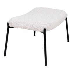 Pouf, 61 x 41 x 36 cm, in tessuto Sherpa bianco | Collezione Glasgow