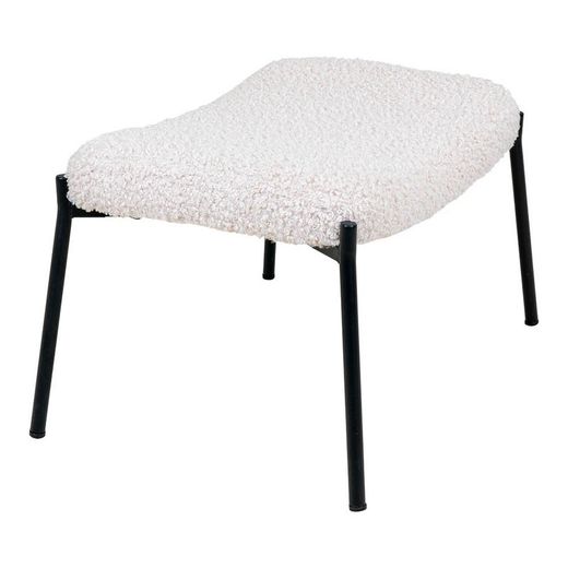 Pouf, 61 x 41 x 36 cm, in tessuto Sherpa bianco | Collezione Glasgow