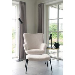 Pouf, 61 x 41 x 36 cm, in tessuto Sherpa bianco | Collezione Glasgow