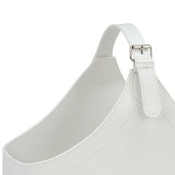 Revistero, 40 x 17 x 45 cm, de efecto piel en blanco | Colección White