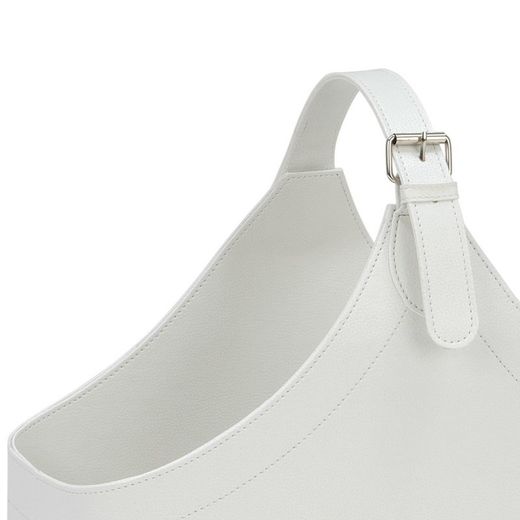 Revistero, 40 x 17 x 45 cm, de efecto piel en blanco | Colección White