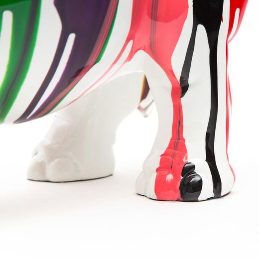 Rinoceronte, 54 x 18 x 24 cm, de poliresina multicolor