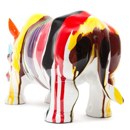 Rinoceronte, 54 x 18 x 24 cm, de poliresina multicolor