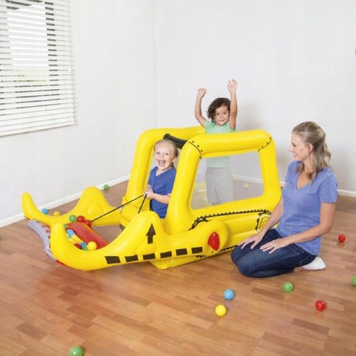 Saut-matelas Gonflable Bestway Bulldozer 198x105x84 cm avec 25 Balles et Maille de Sécurité