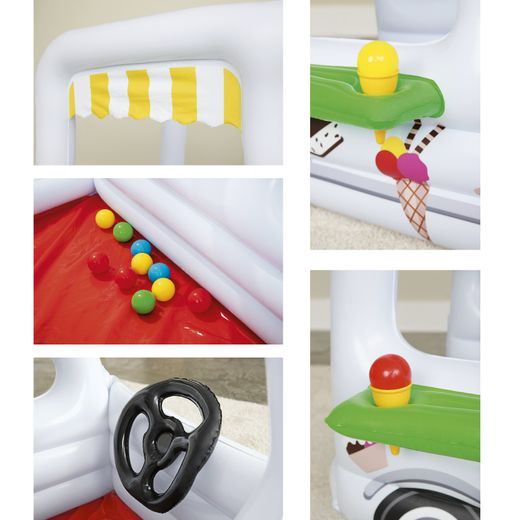 Brinquedo Inflável Bestway Scoops'n Smiles com 10 Bolas e Paredes Infláveis 122x84 cm