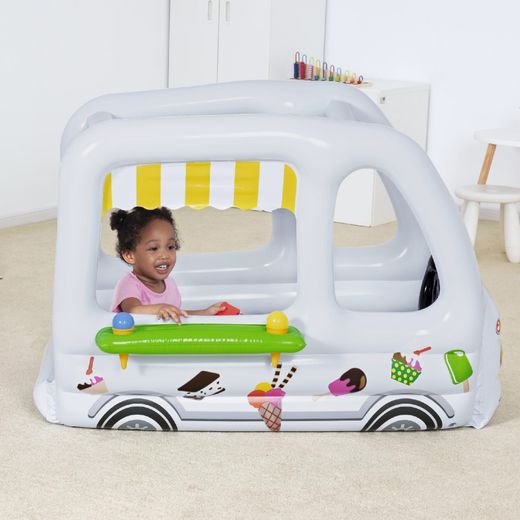 Brinquedo Inflável Bestway Scoops'n Smiles com 10 Bolas e Paredes Infláveis 122x84 cm