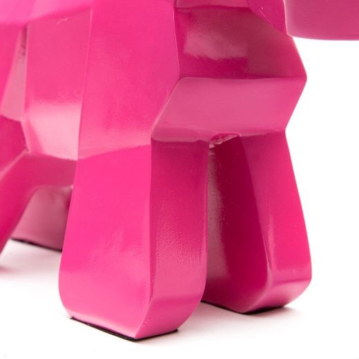 Schnauzer, 30 x 10 x 26 cm, en polyrésine rose